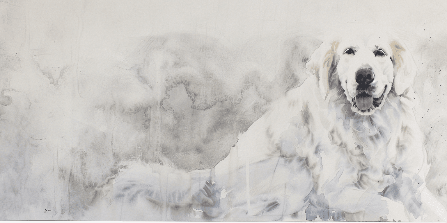 Artwork — golden retriever english cream gentle watercolor 01
