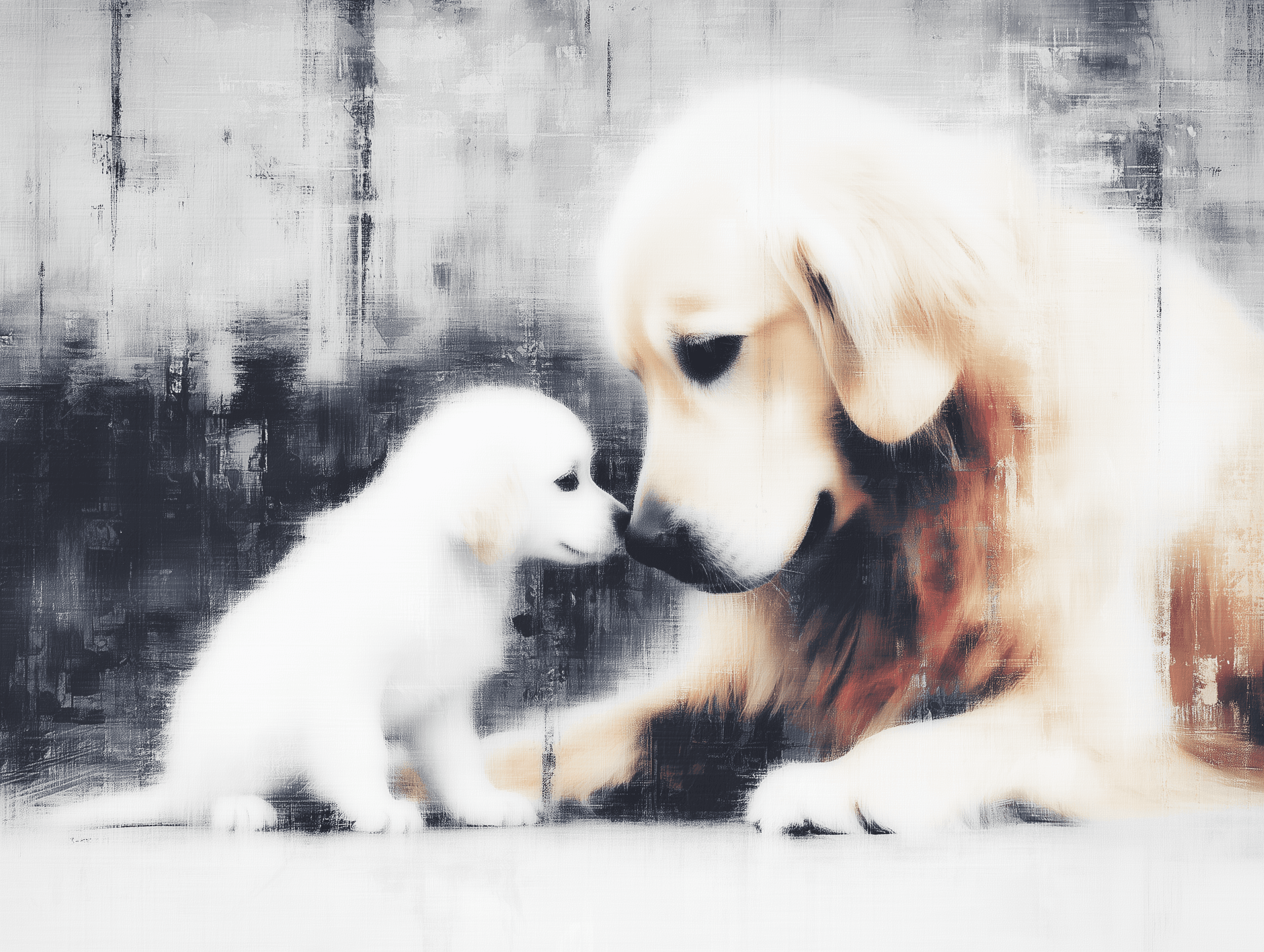 Artwork — golden retriever mature dog reflective watercolor 03