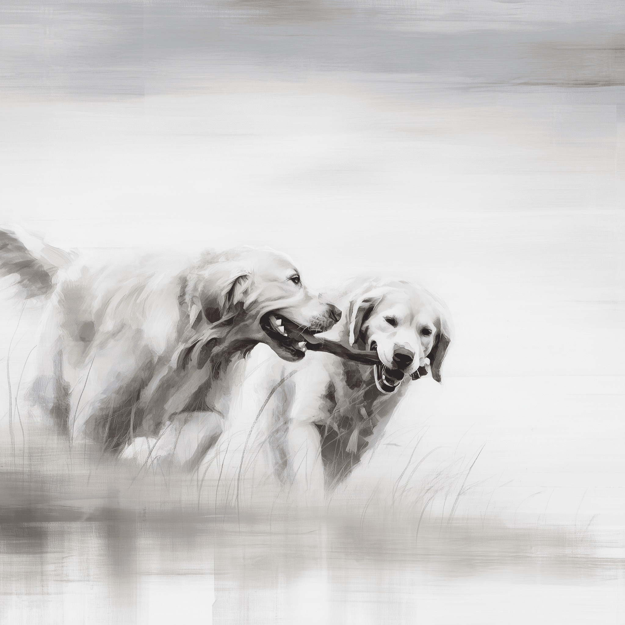 Artwork — golden retriever mentor pair peaceful watercolor 01