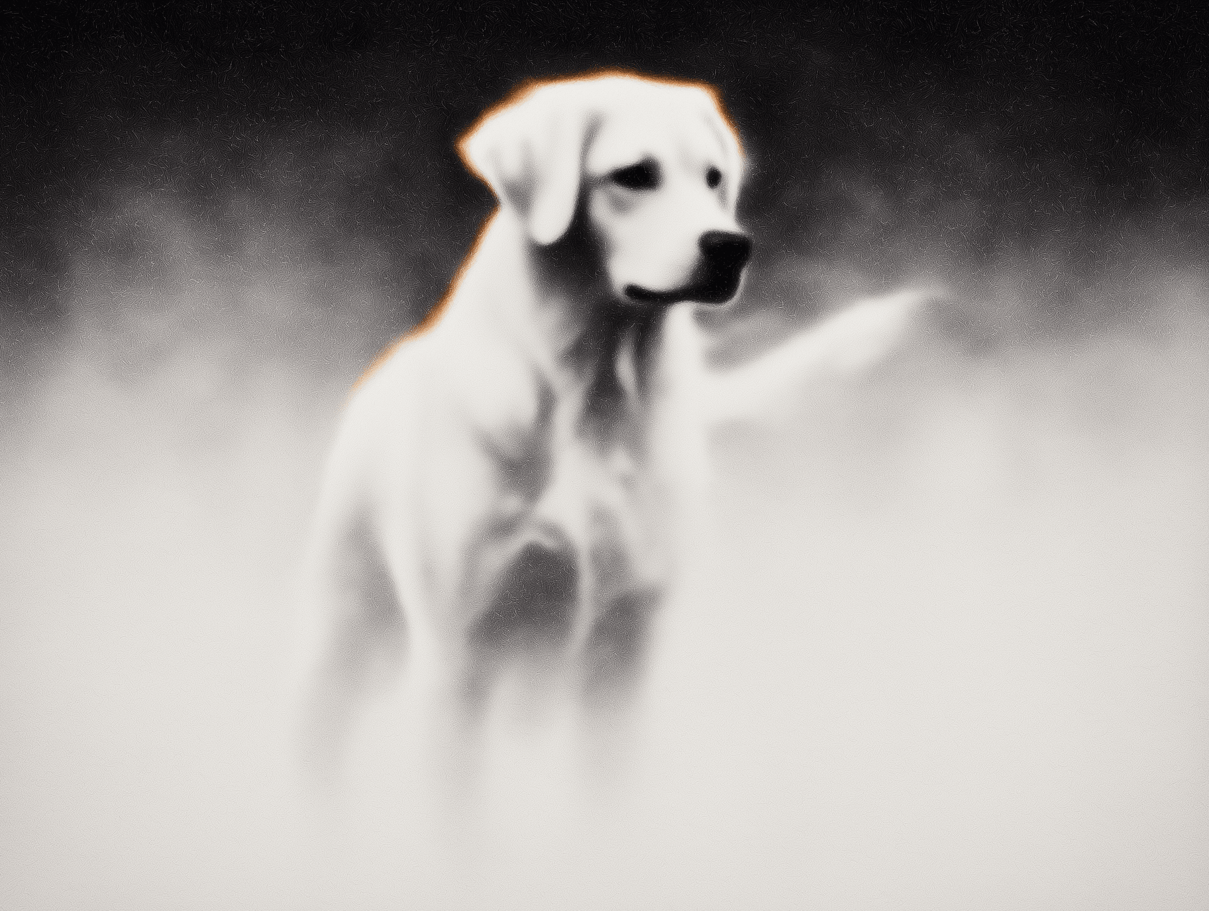 Artwork — golden retriever portrait contemplative watercolor 02