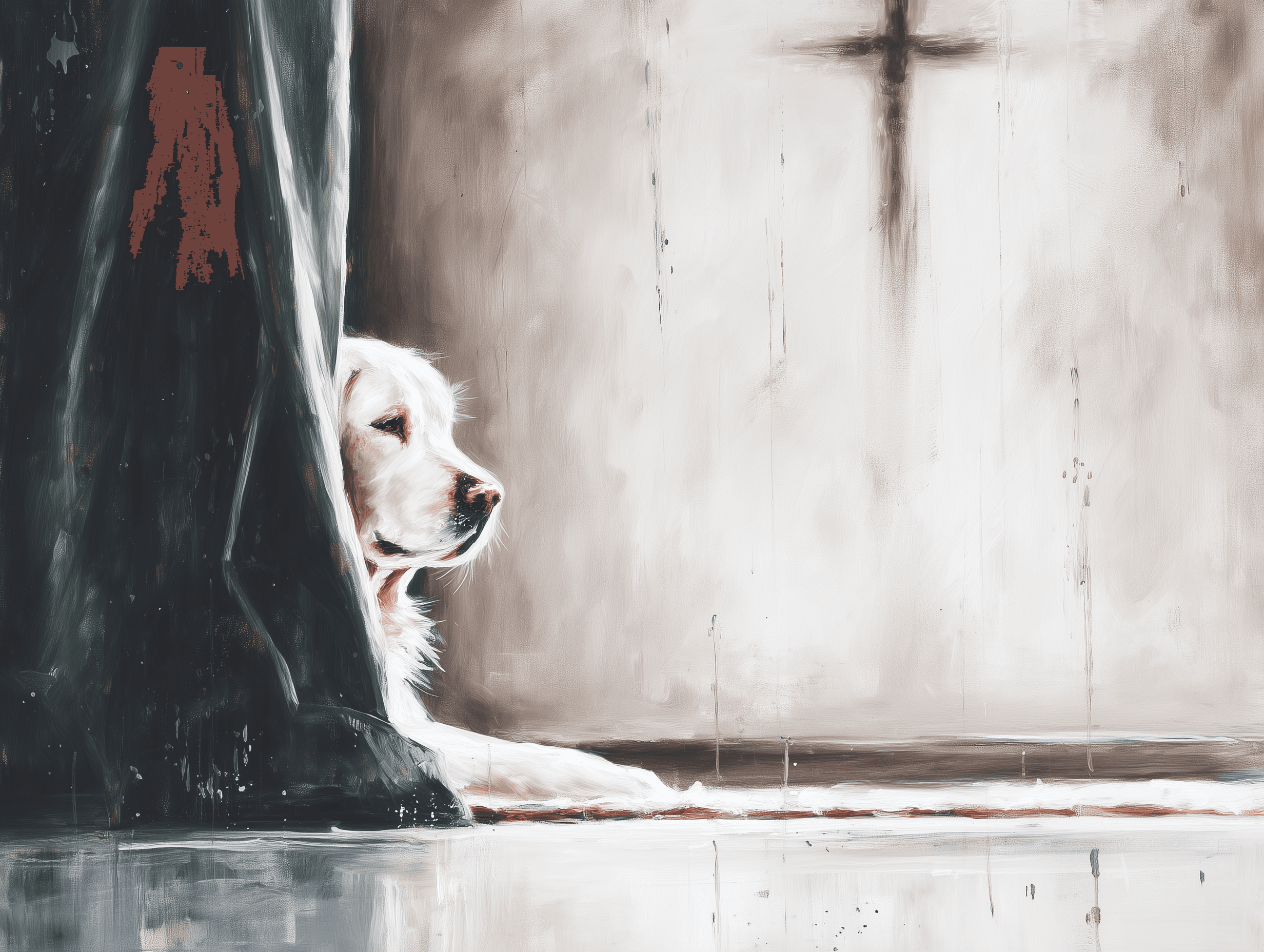 Artwork — golden retriever portrait delicate watercolor 01