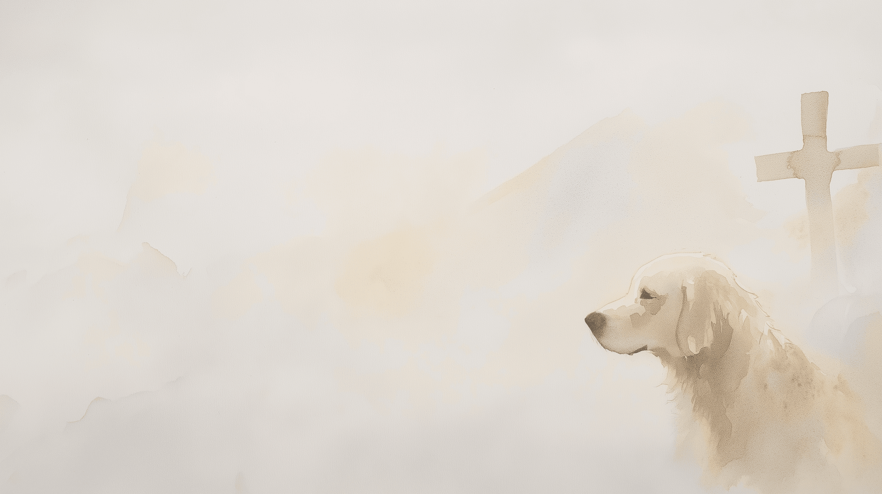 Artwork — golden retriever portrait dreamy minimalist watercolor 03