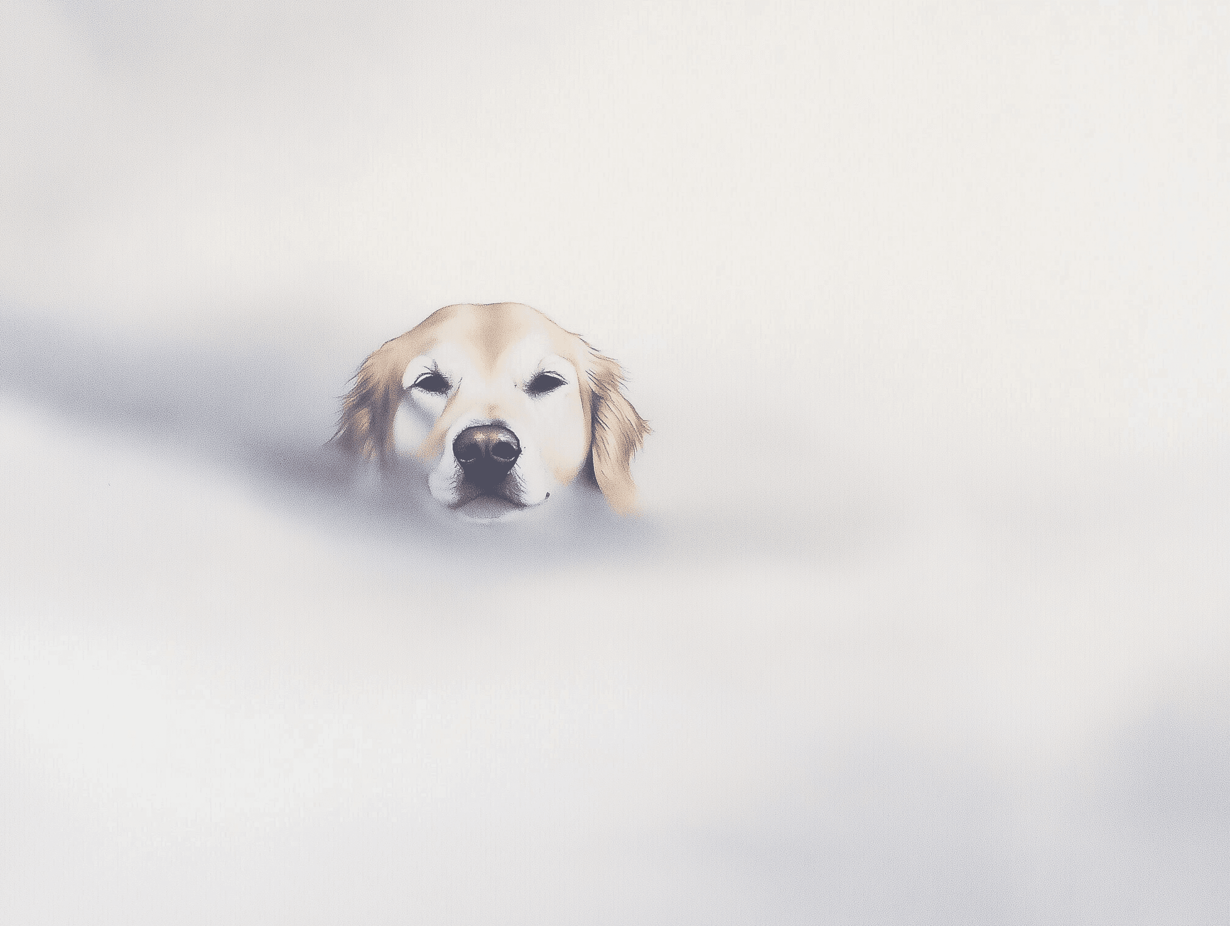 Artwork — golden retriever portrait dreamy minimalist watercolor 04