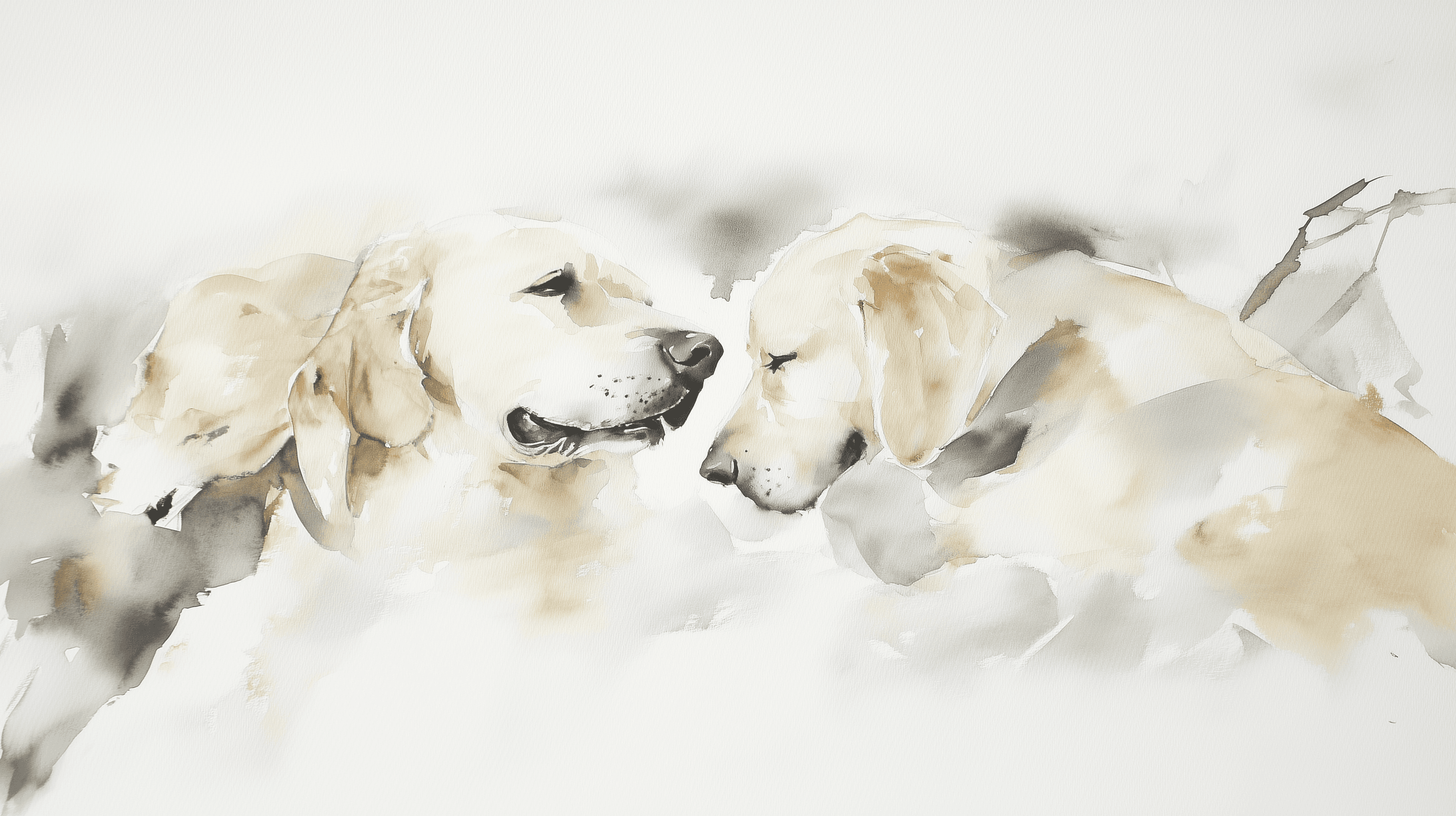 Artwork — golden retriever portrait ethereal minimalist watercolor 07