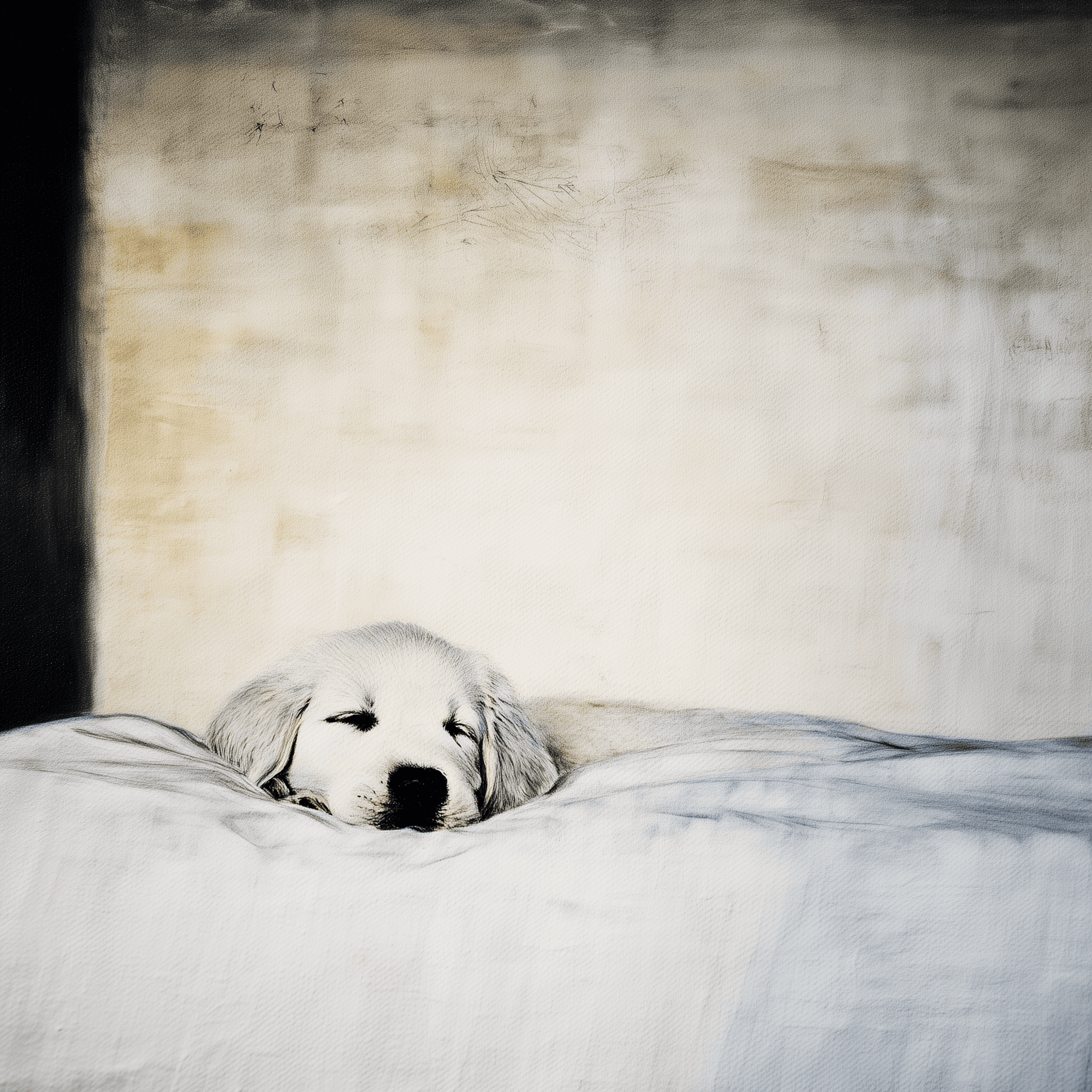 Artwork — golden retriever portrait gentle watercolor 10