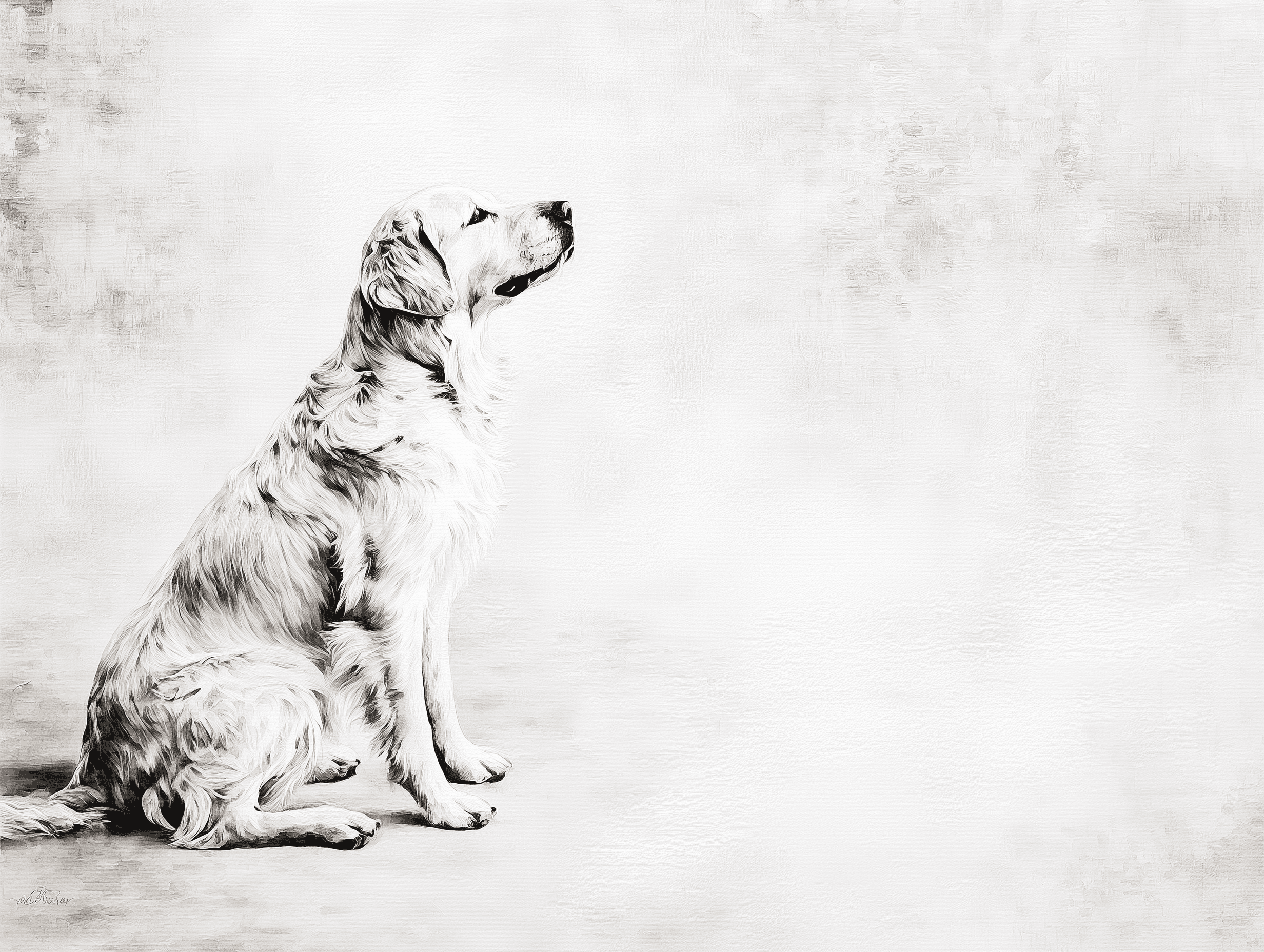 Artwork — golden retriever portrait gentle watercolor 13