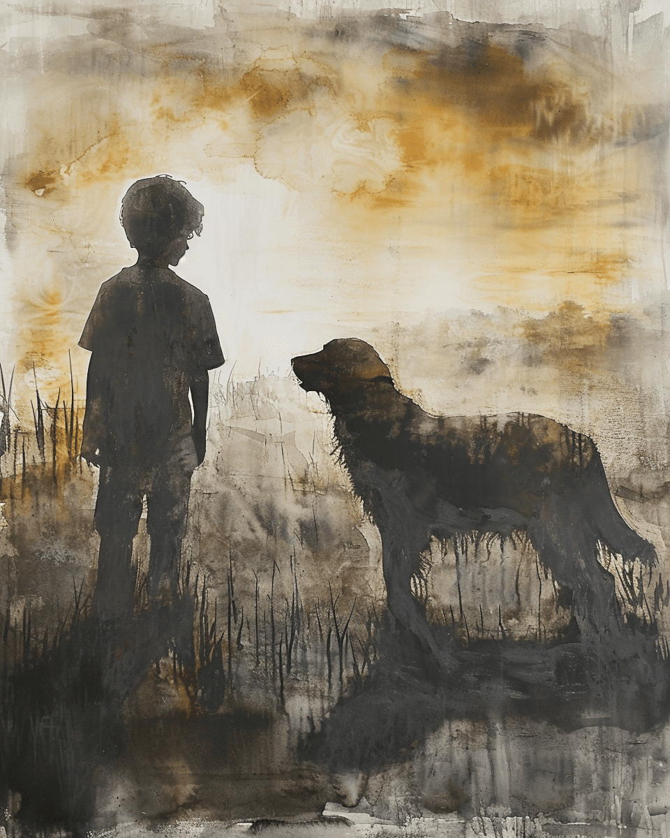 Artwork — golden retriever portrait urban stencil watercolor 02