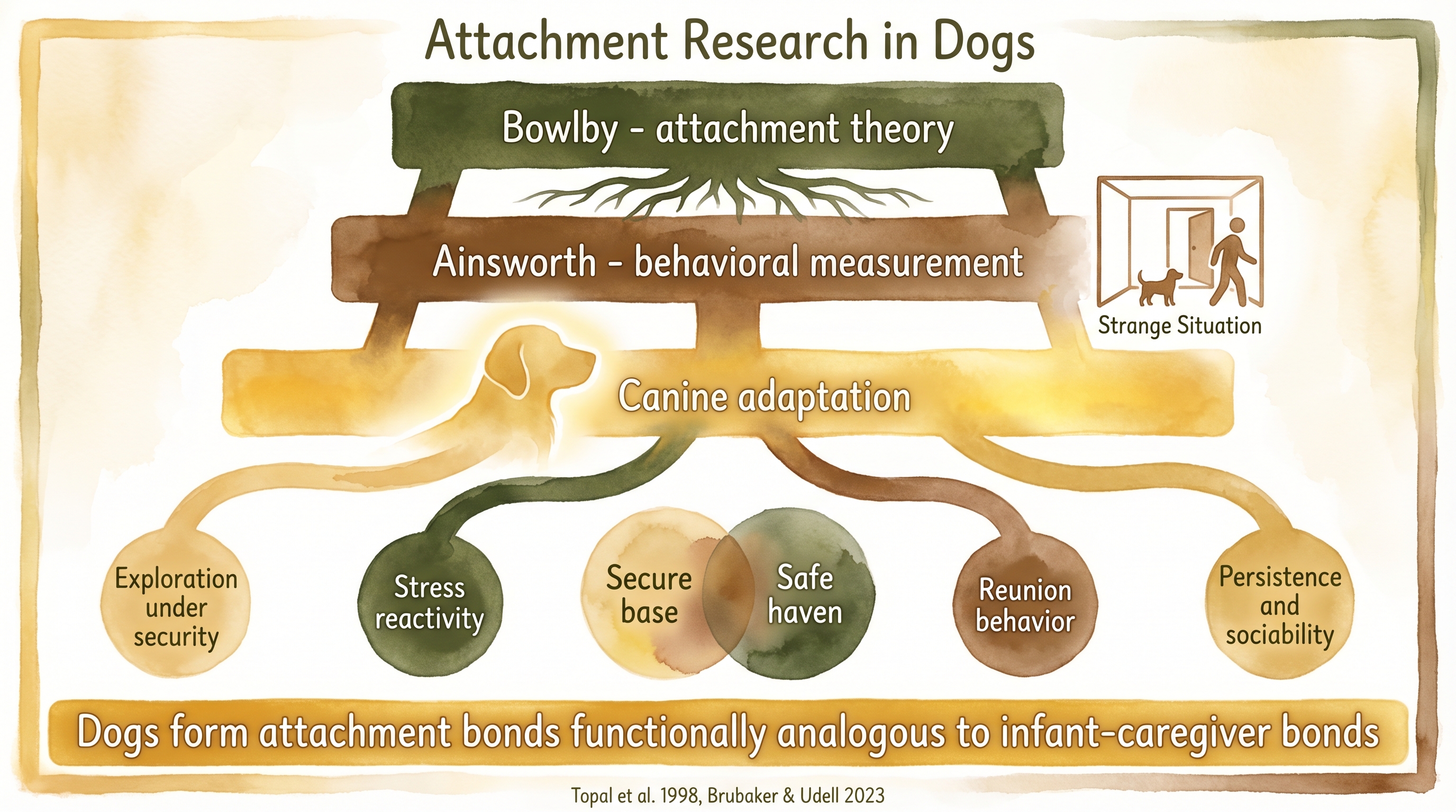 Infographic: Overview of canine attachment research from Topal through modern studies - Just Behaving Wiki