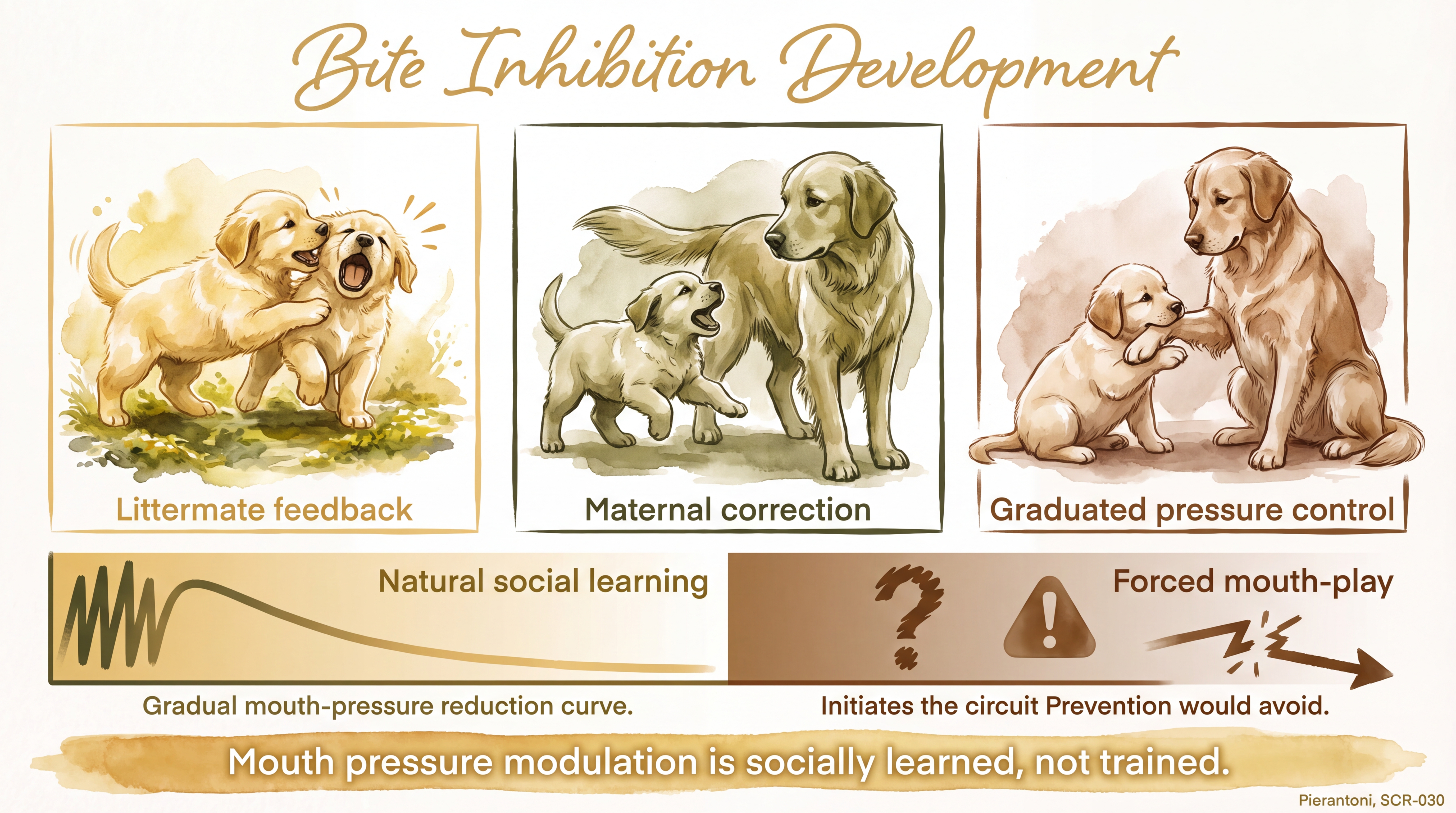 Infographic: Bite inhibition development through littermate feedback and maternal correction - Just Behaving Wiki