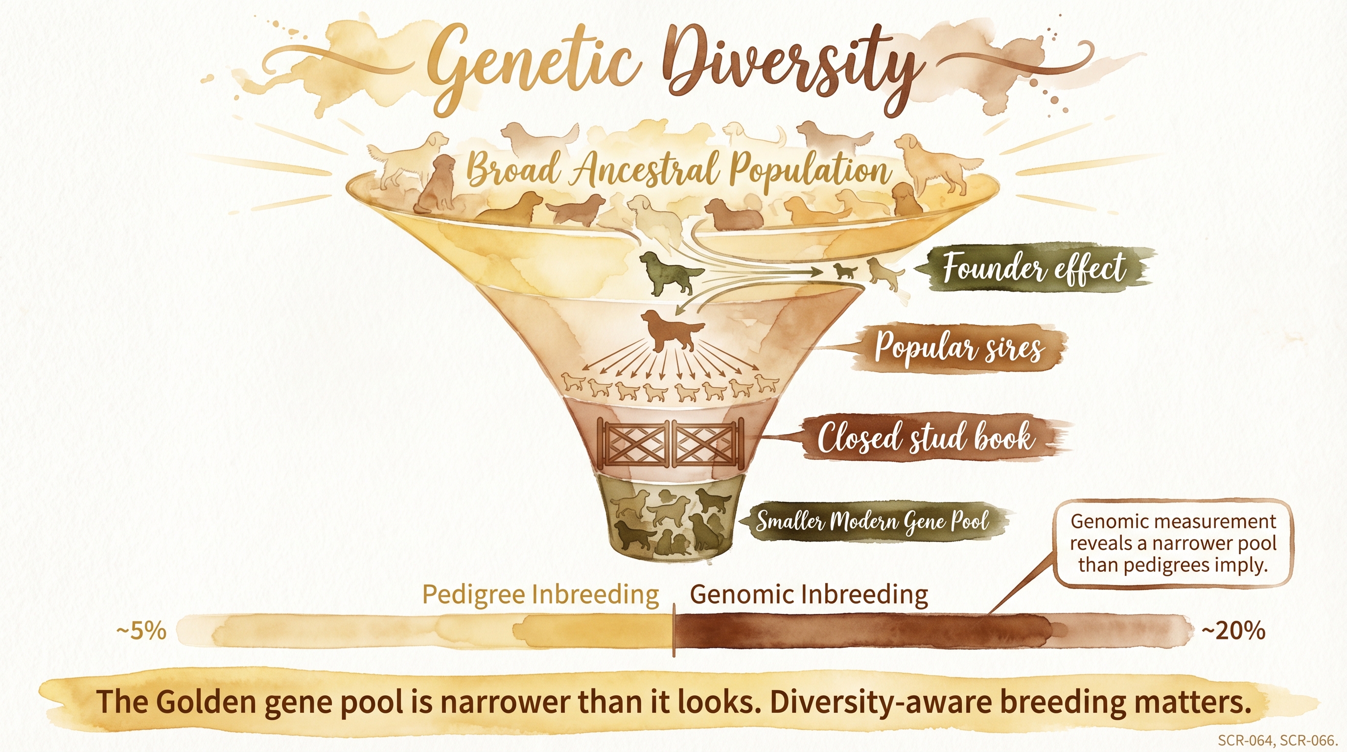 Infographic: Genetic diversity showing narrowing gene pool through founder effects and popular sires - Just Behaving Wiki