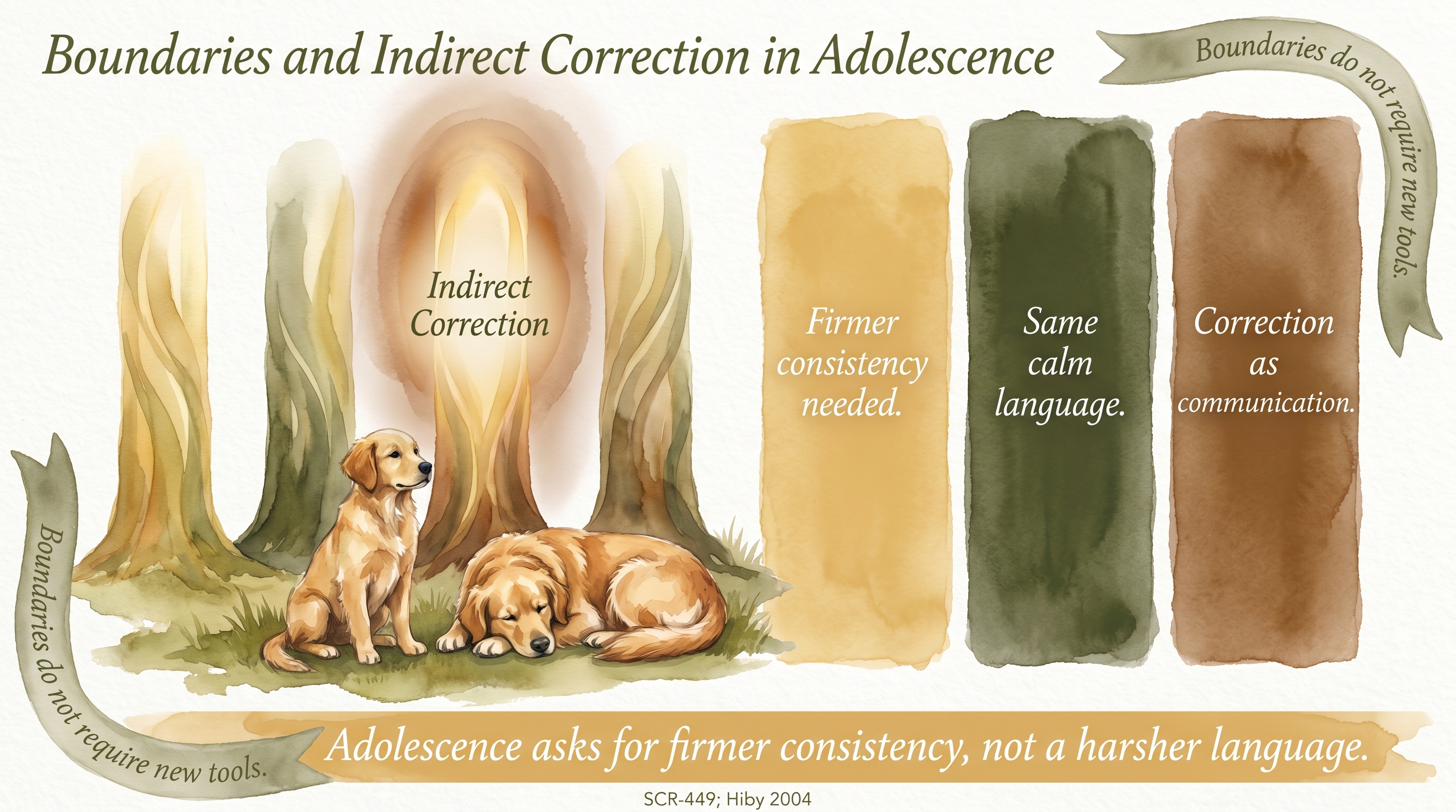 Infographic: Boundaries and Indirect Correction in Adolescence - how JB extends indirect correction - Just Behaving Wiki