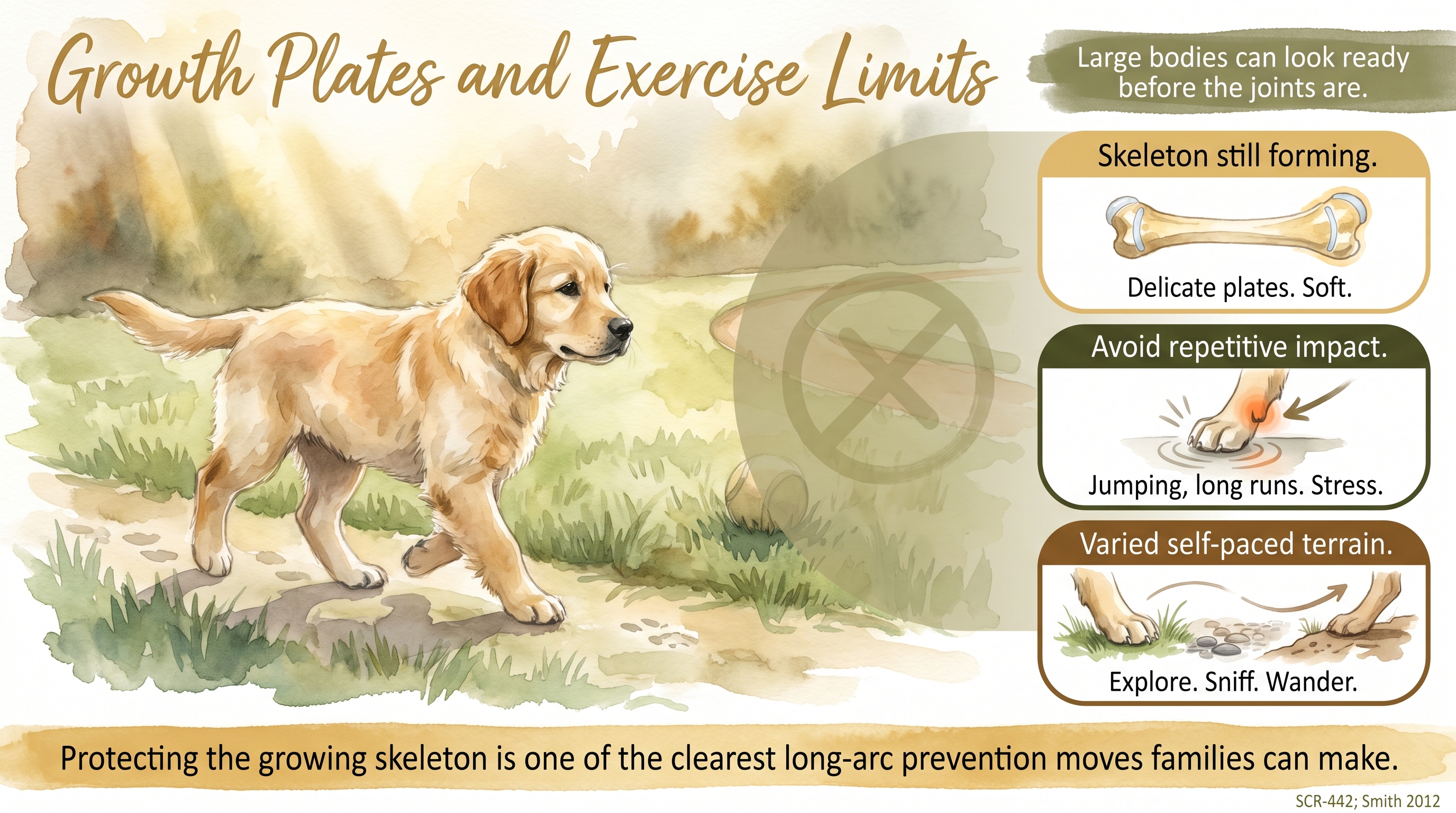 Infographic: Growth Plates and Exercise Limits in the Growing Dog - why growth plates matter in Golden - Just Behaving Wiki
