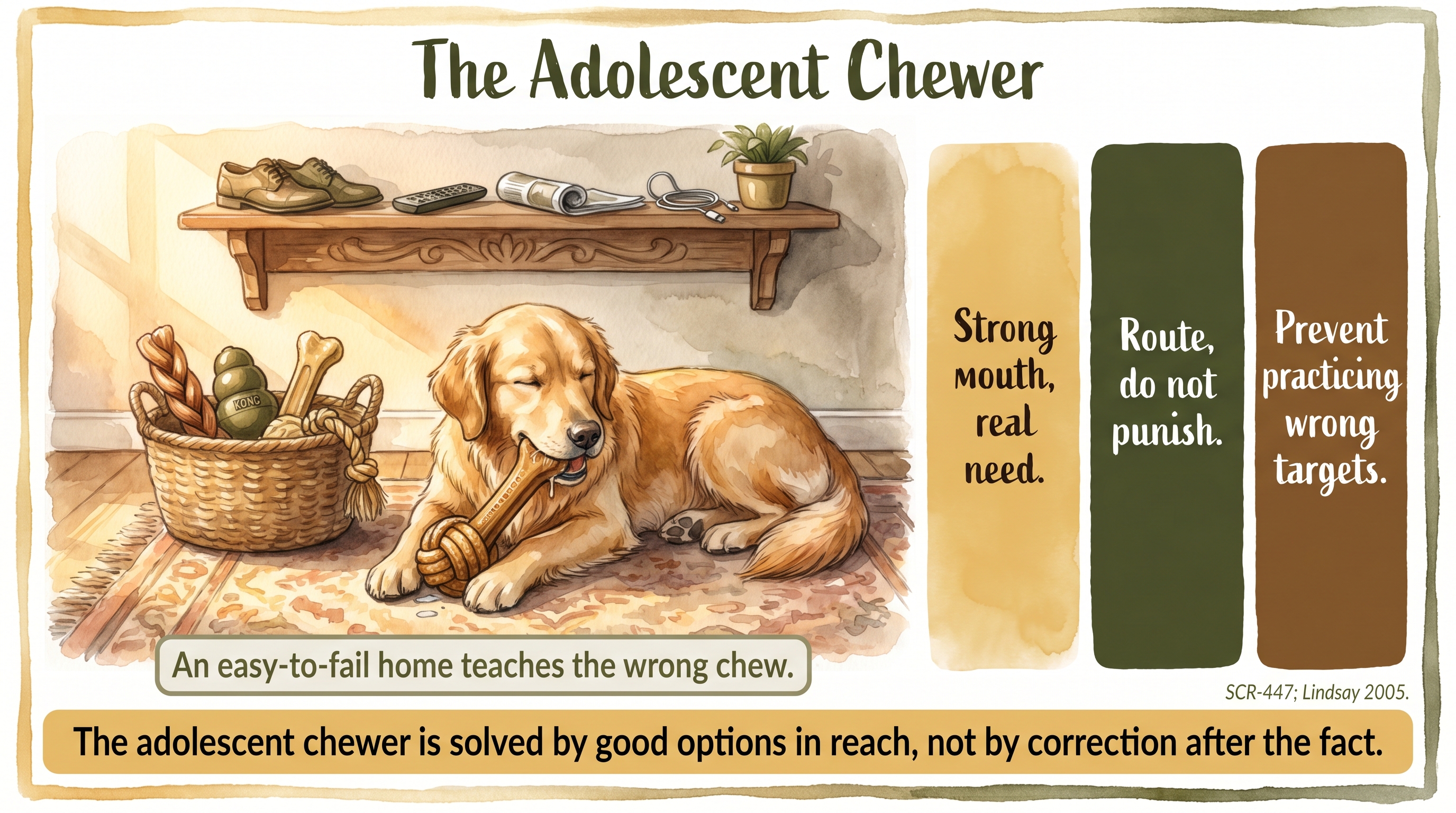 Infographic: The Adolescent Chewer - why adolescent dogs chew more intensely, how JB manages - Just Behaving Wiki