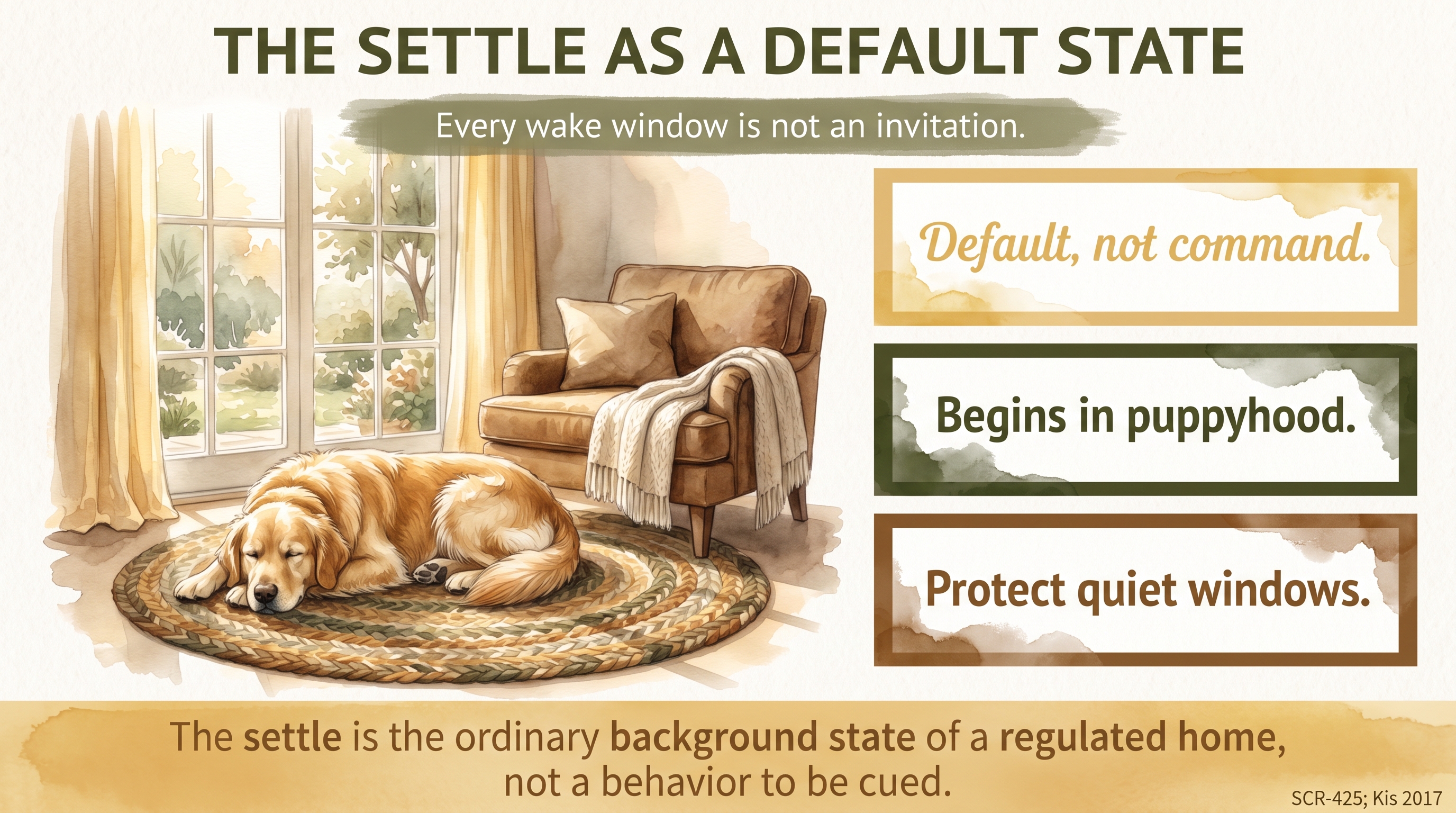 Infographic: The Settle as a Default State - why JB treats settle as the shape of a regulated life - Just Behaving Wiki