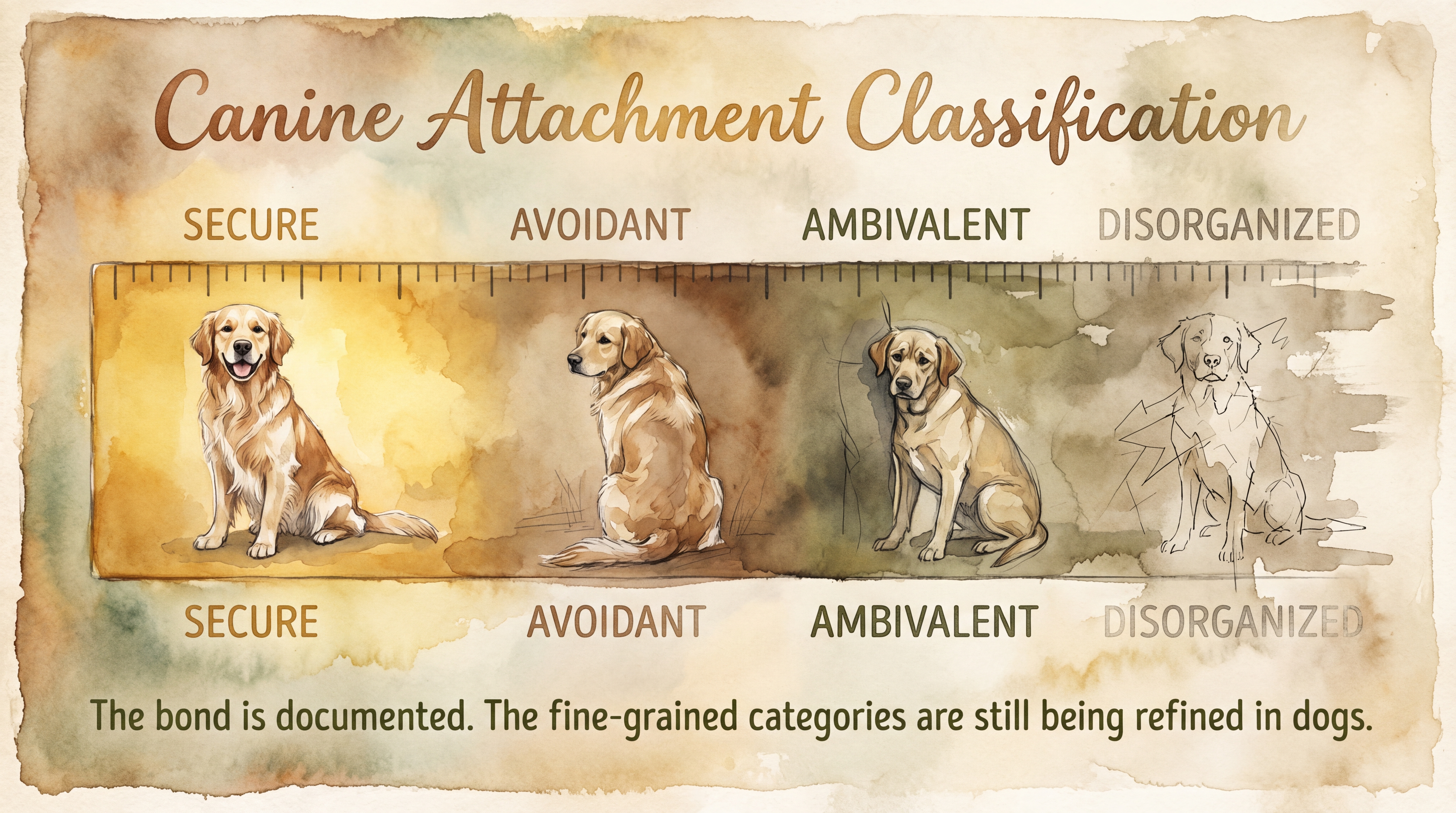 Infographic: Canine Attachment Classification - Secure, insecure, and ambivalent attachment patterns observed in Strange Situation tests with dogs - Just Behaving Wiki