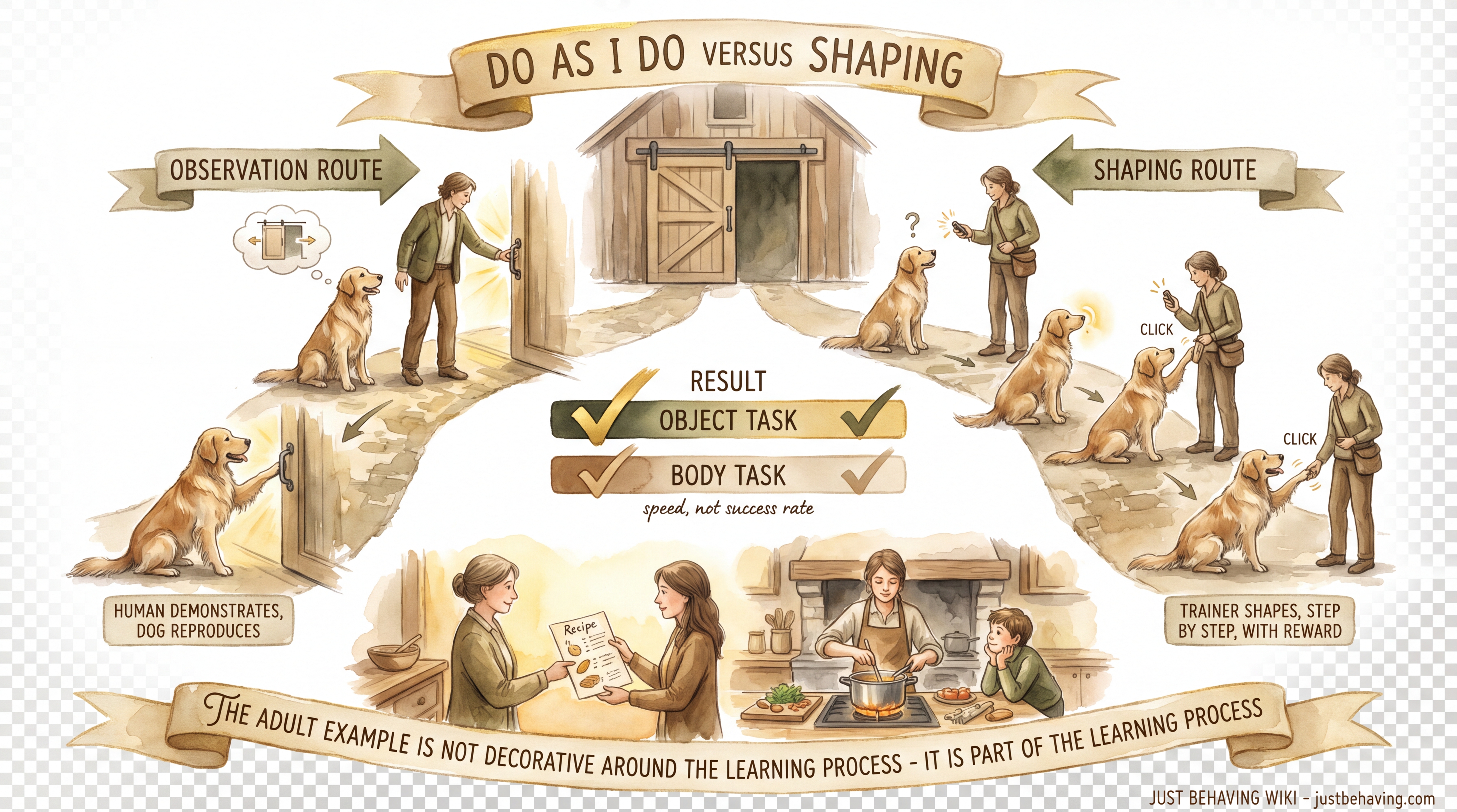 Infographic: Do As I Do Versus Shaping - Comparing social imitation and operant shaping as pathways for teaching dogs new behaviors - Just Behaving Wiki
