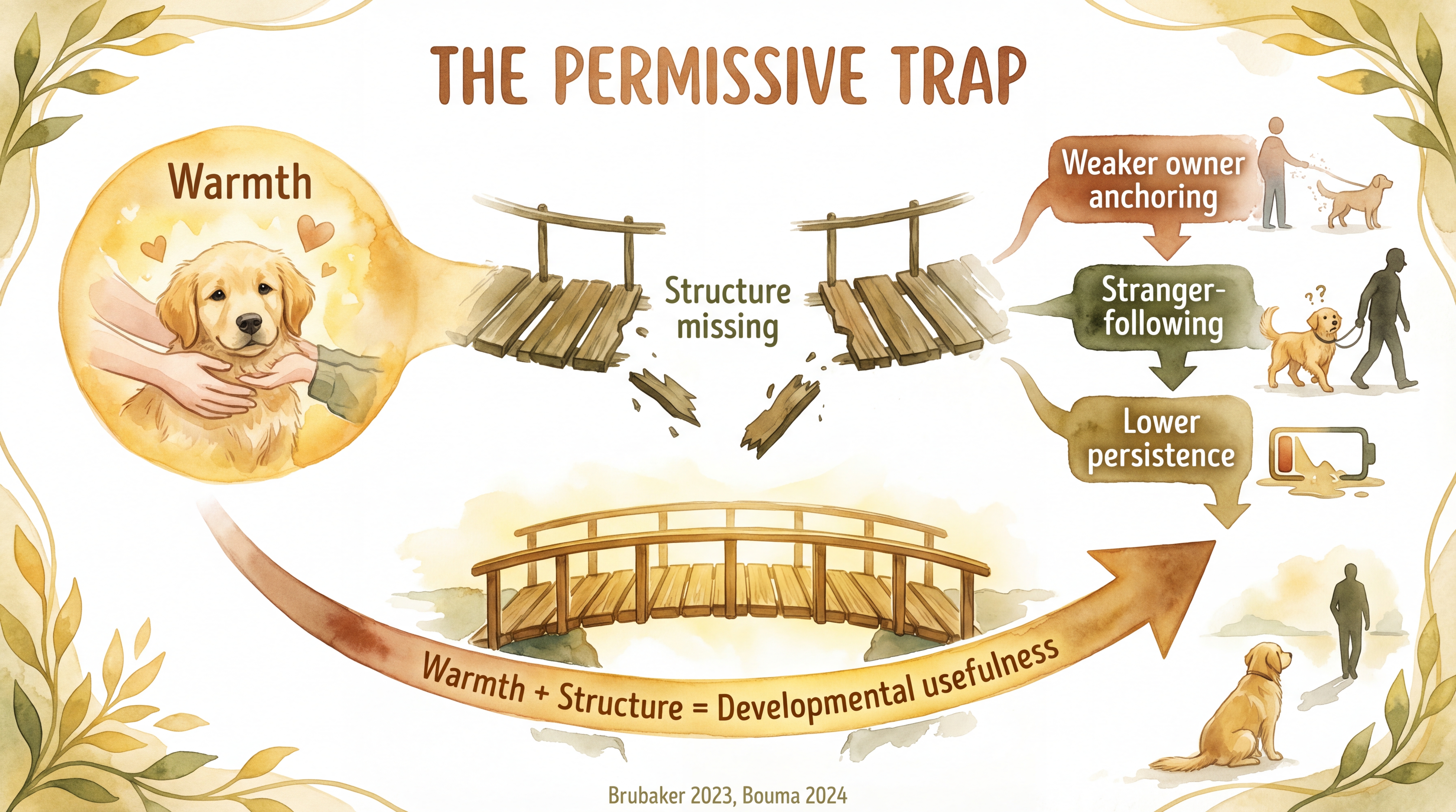 Infographic: The Permissive Trap - Why high affection without structure produces anxious dogs rather than happy ones - Just Behaving Wiki