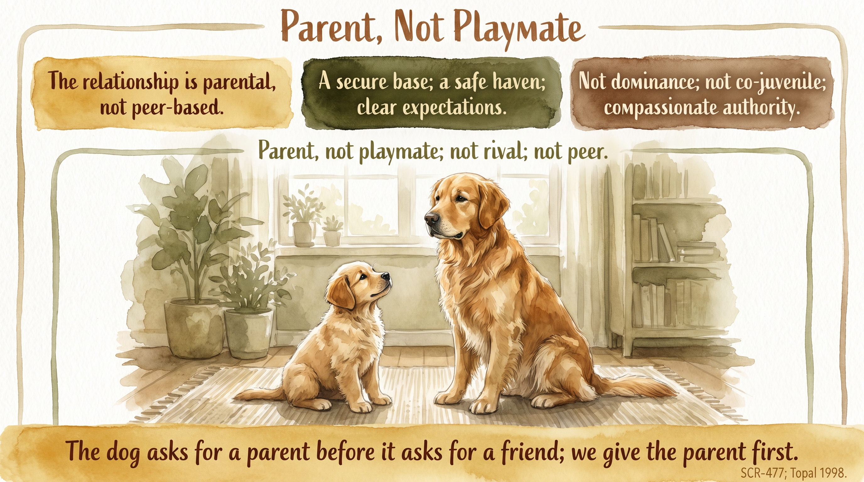 Infographic: Parent, Not Playmate - the human as secure base and safe haven rather than peer in play - Just Behaving Wiki