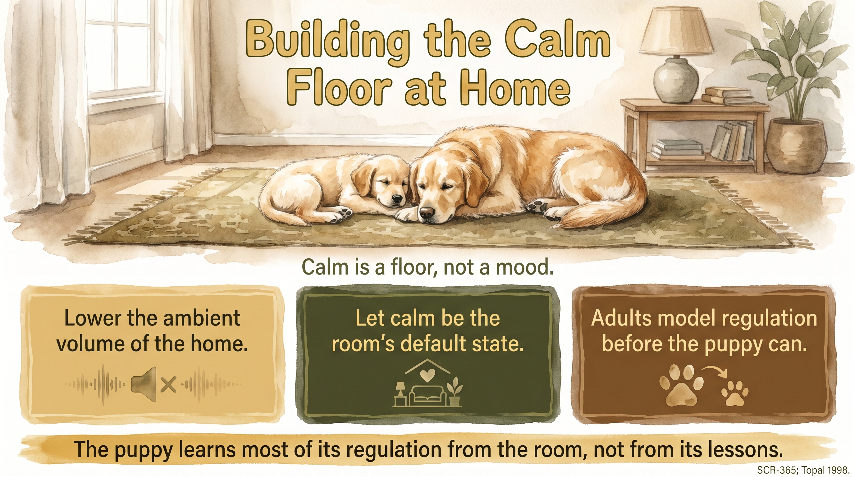 Infographic: Building the calm floor at home - daily household practice of calmness - Just Behaving Wiki