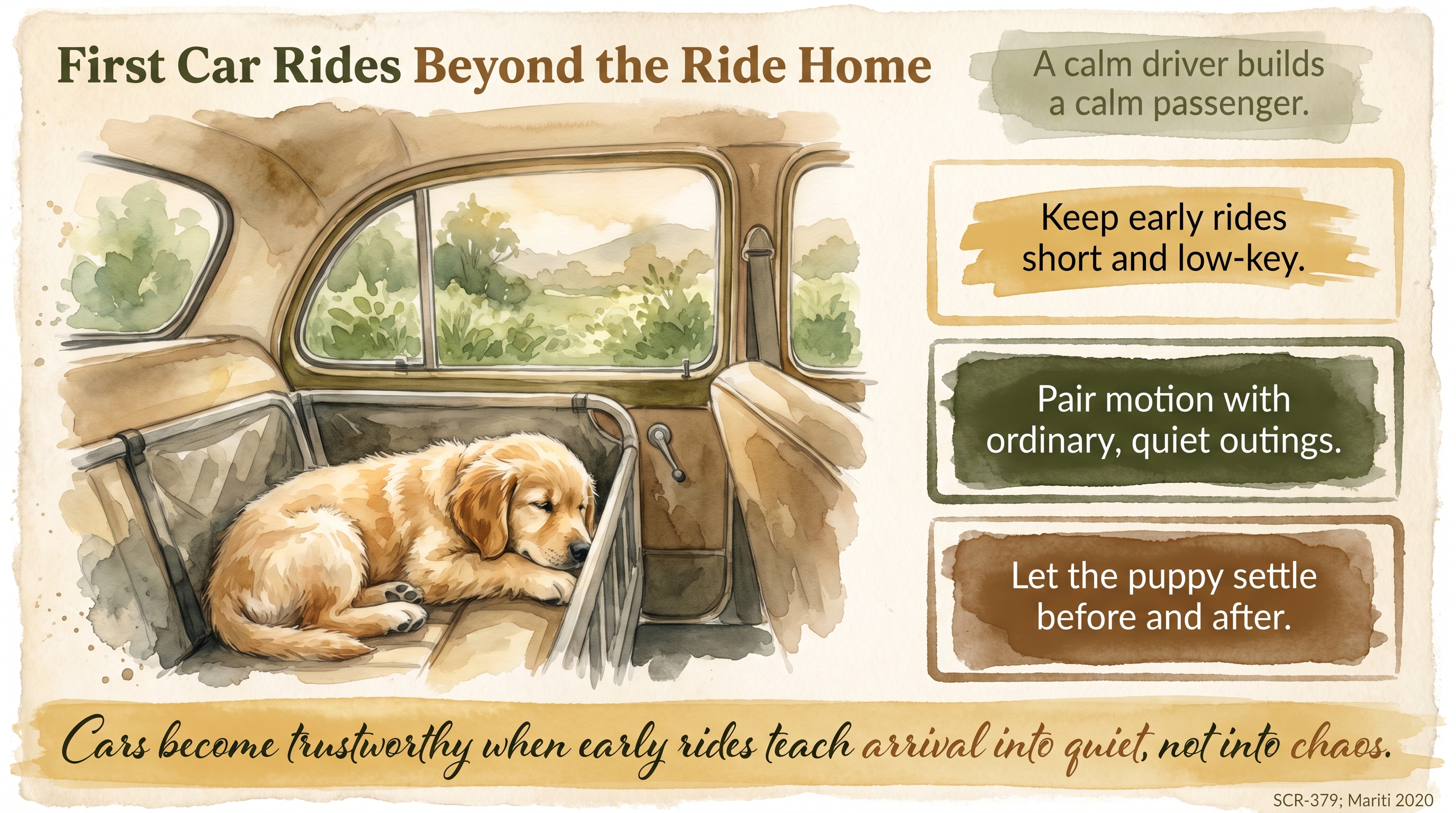 Infographic: First car rides beyond the ride home - brief calm travel rehearsals - Just Behaving Wiki