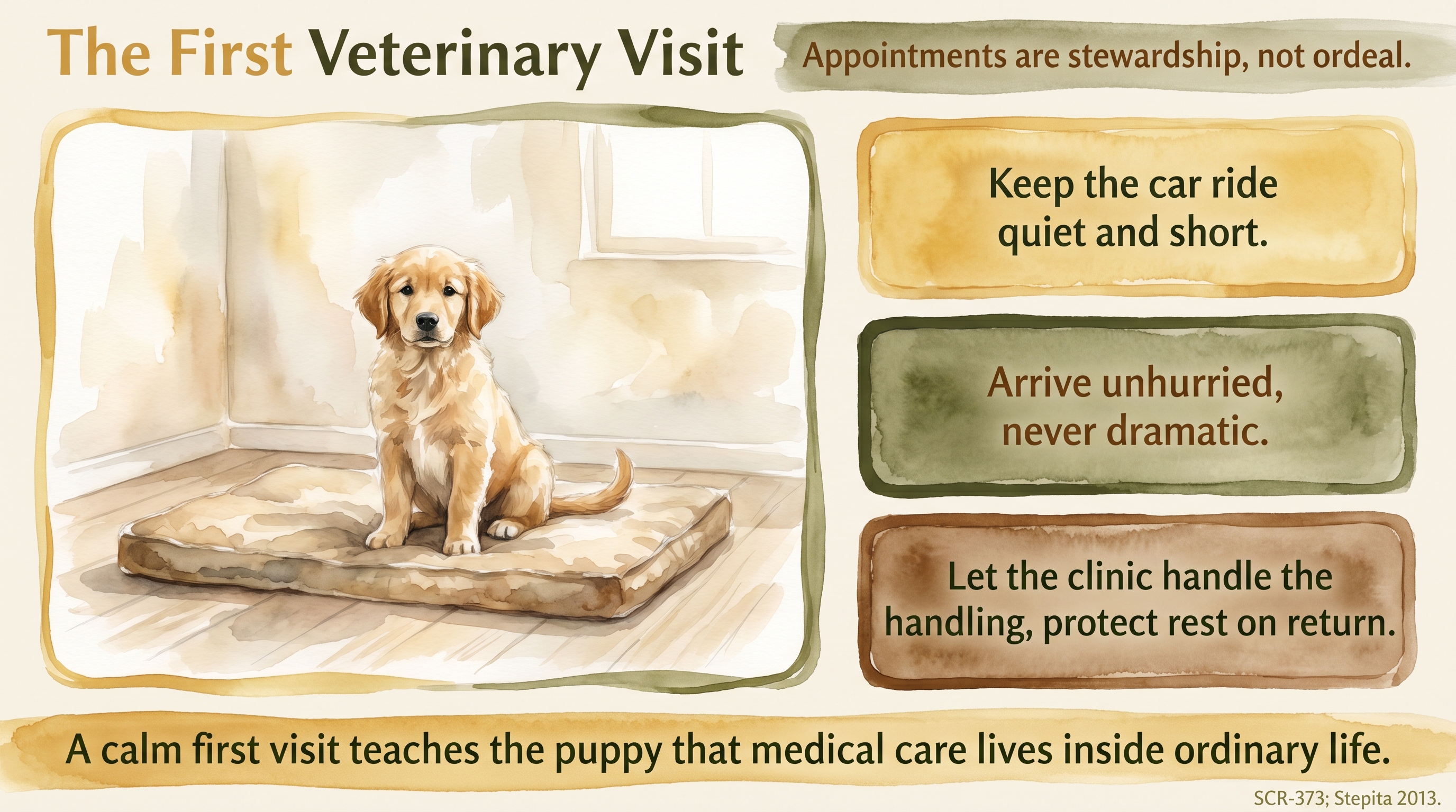 Infographic: The first veterinary visit - calm handling and low-arousal transport - Just Behaving Wiki