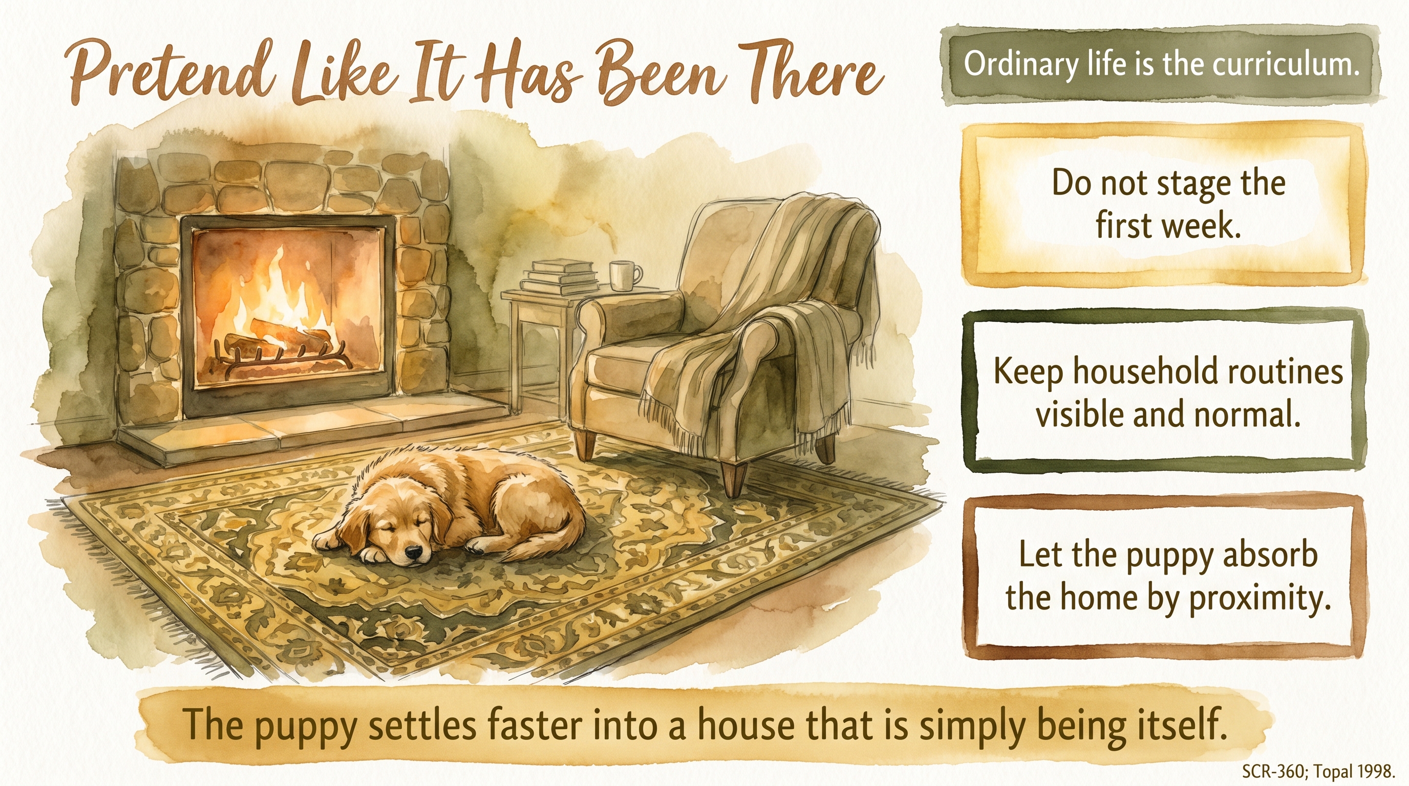 Infographic: Pretend like it's been there - calm ordinariness over arrival celebration - Just Behaving Wiki