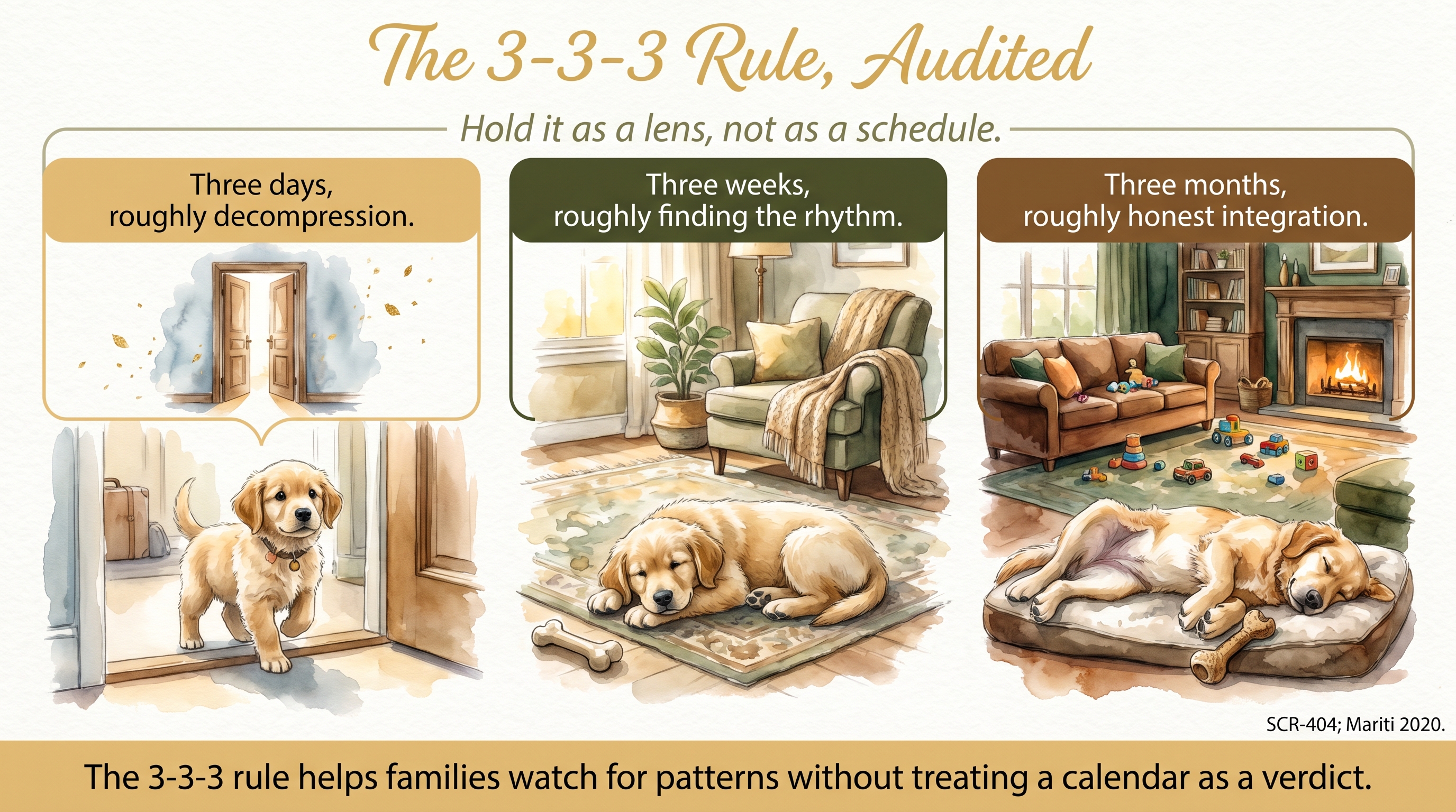 Infographic: The 3-3-3 rule audit - useful lens, not a schedule, for the transition - Just Behaving Wiki