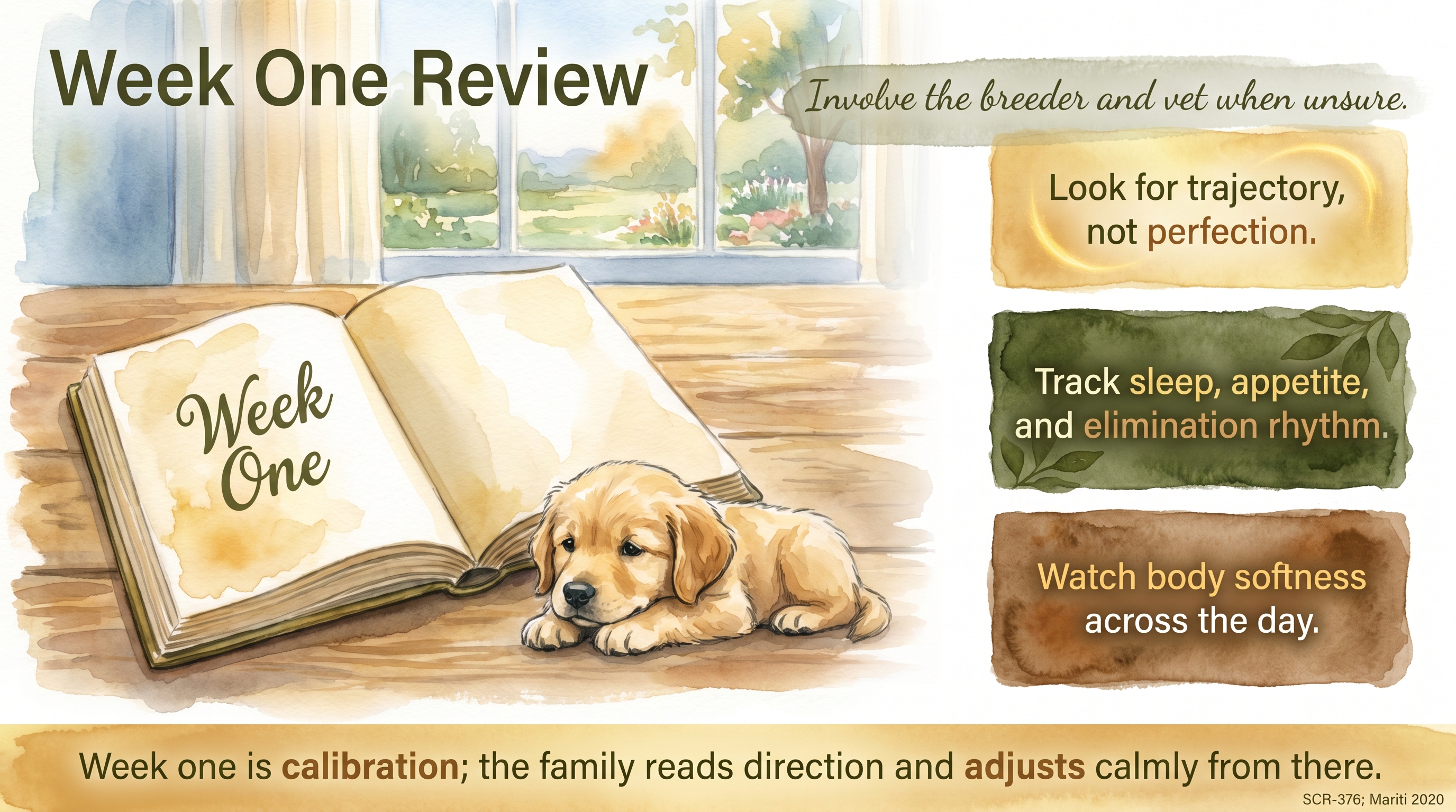Infographic: Week one review - assessing sleep, appetite, and recovery rhythm - Just Behaving Wiki